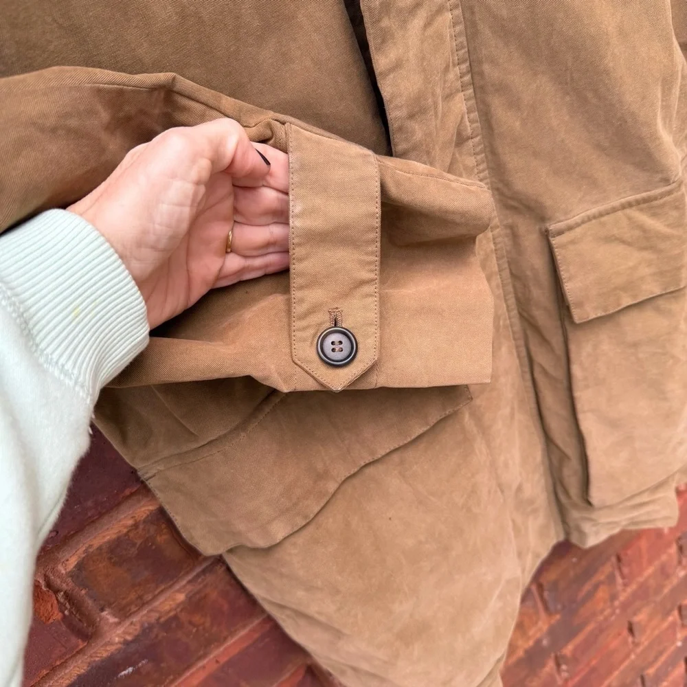 J Crew Men’s Barn Jacket Chore Coat Wool Lining Vintage Old Tan Womens Utility